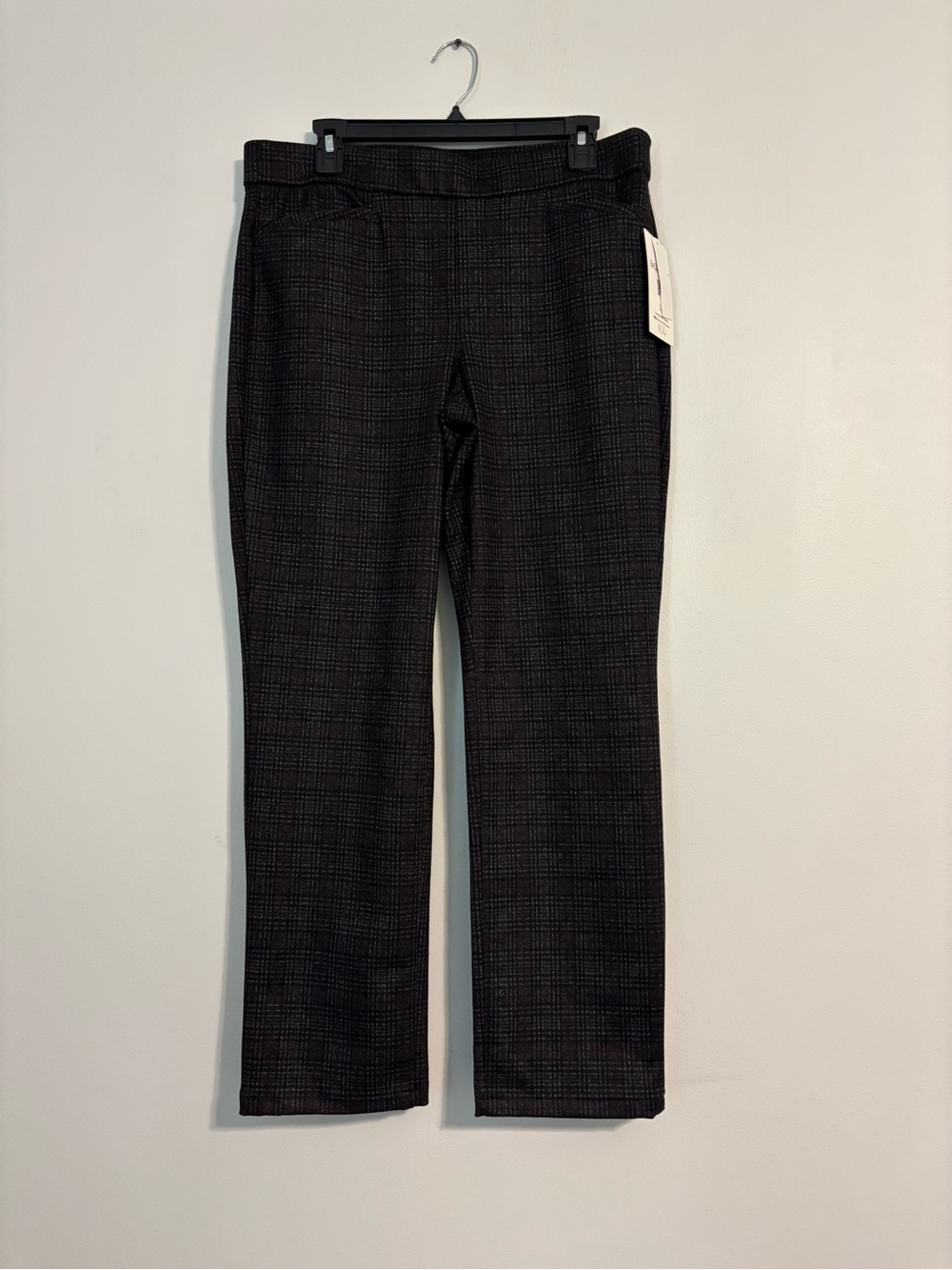 Gloria Vanderbilt Pull-On Trouser Pants - Black Chambery Plaid - NWT